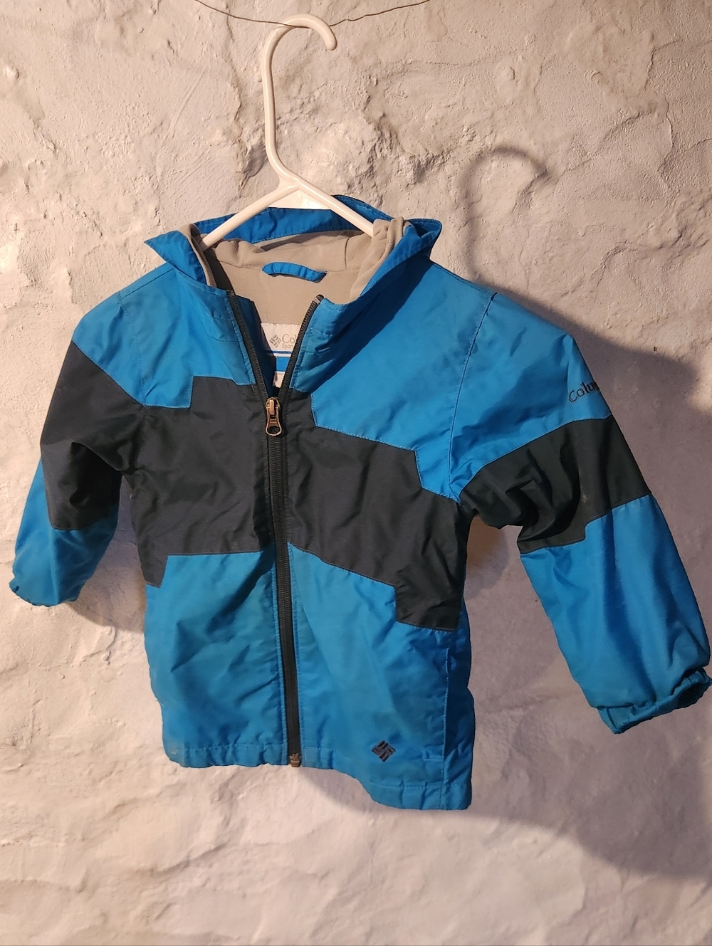 Columbia 3T Toddler Blue Black Raincoat Hooded Windbreaker Gorpcore Lightweight